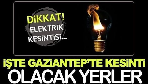 4 Mart Cumartesi Gaziantep Elektrik Kesintisi Yaşanacak! Elektrik Kesintisi Yaşanacak Bölgeler…
