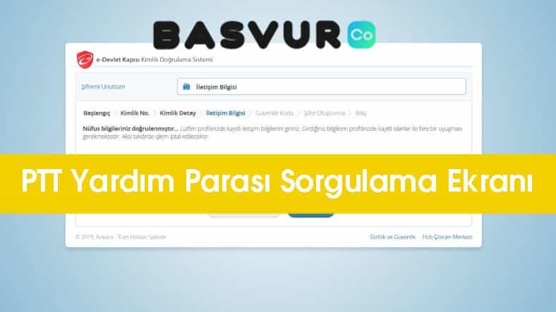 PTT Yardım Parası Sorgulama Ekranı 2022