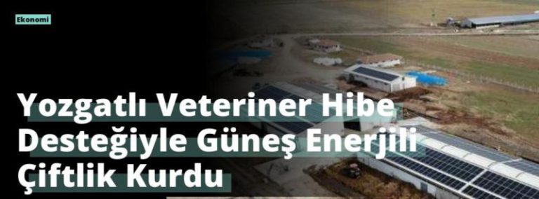 Yozgatlı Veteriner Hibe Desteğiyle Güneş Enerjili Çiftlik Kurdu