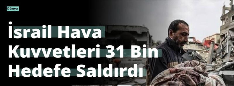 İsrail Hava Kuvvetleri 31 Bin Hedefe Saldırdı