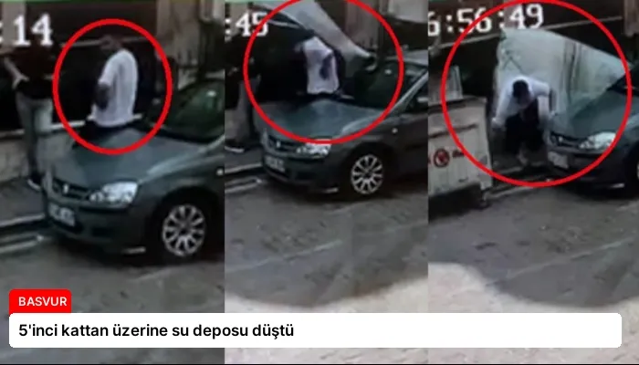 5’inci kattan üzerine su deposu düştü