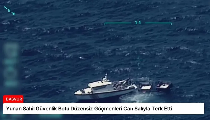 Yunan Sahil Güvenlik Botu Düzensiz Göçmenleri Can Salıyla Terk Etti