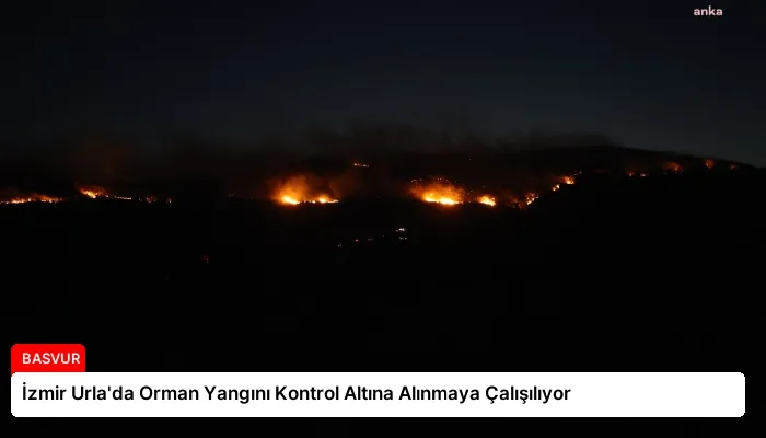 İzmir Urla’da Orman Yangını Kontrol Altına Alınmaya Çalışılıyor