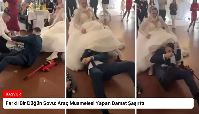 Farklı Bir Düğün Şovu: Araç Muamelesi Yapan Damat Şaşırttı
