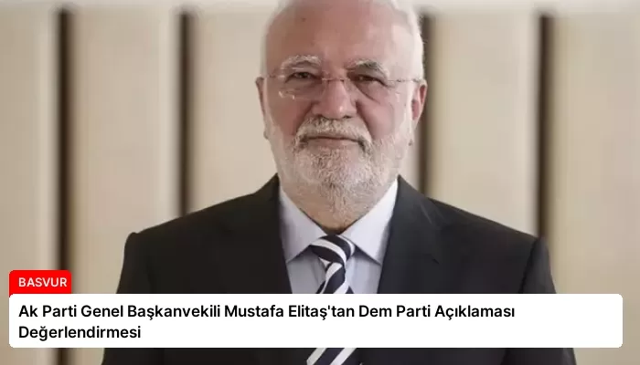 Ak Parti Genel Başkanvekili Mustafa Elitaş’tan Dem Parti Açıklaması Değerlendirmesi