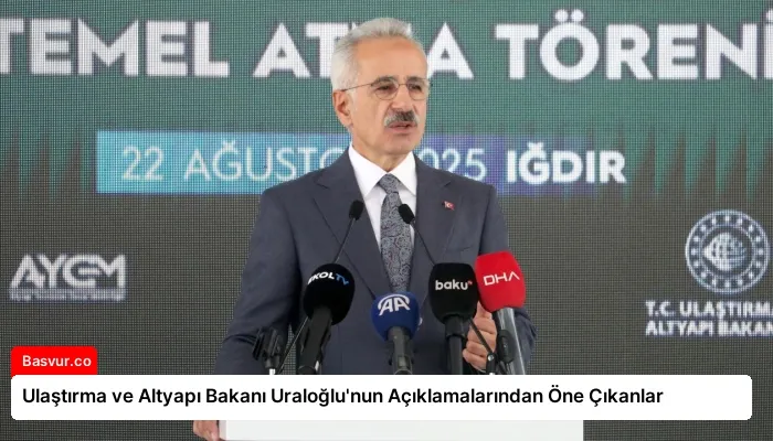 Ulaştırma ve Altyapı Bakanı Uraloğlu’nun Açıklamalarından Öne Çıkanlar
