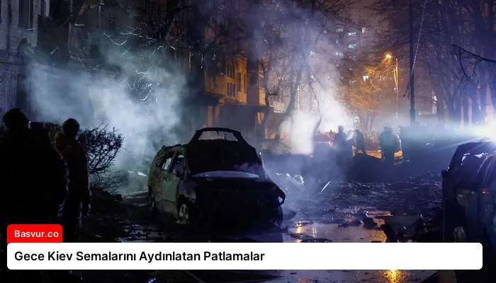 Gece Kiev Semalarını Aydınlatan Patlamalar