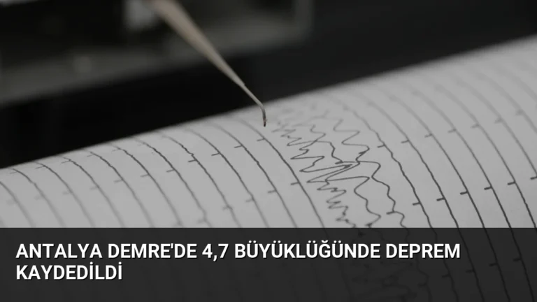Antalya Demre’de 4,7 Büyüklüğünde Deprem Kaydedildi