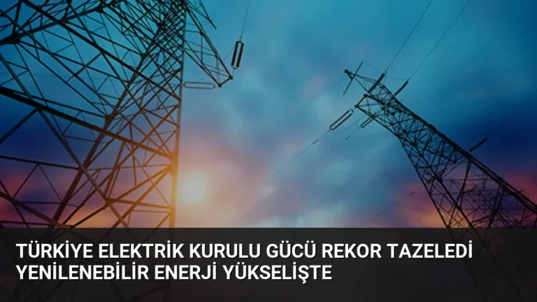 Türkiye Elektrik Kurulu Gücü Rekor Tazeledi Yenilenebilir Enerji Yükselişte