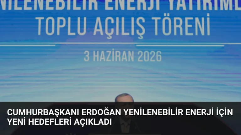 Cumhurbaşkanı Erdoğan Yenilenebilir Enerji İçin Yeni Hedefleri Açıkladı