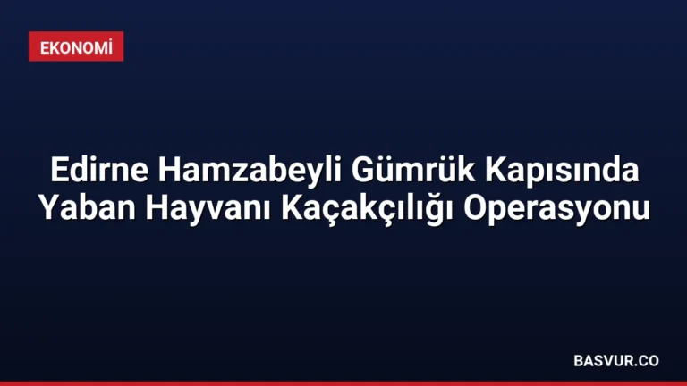 Edirne Hamzabeyli Gümrük Kapısında Yaban Hayvanı Kaçakçılığı Operasyonu