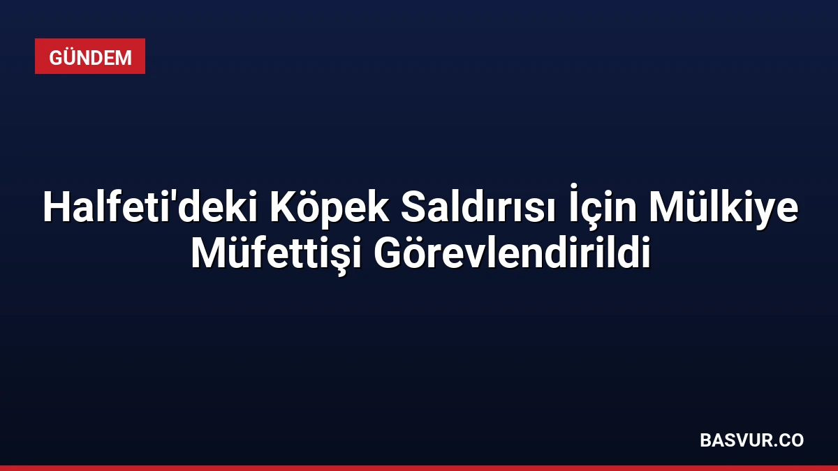 Halfeti’deki Köpek Saldırısı İçin Mülkiye Müfettişi Görevlendirildi