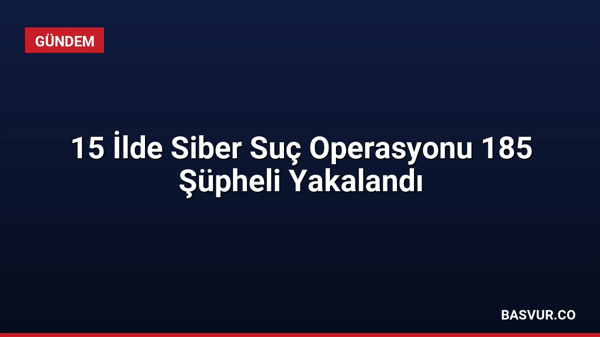 15 İlde Siber Suç Operasyonu 185 Şüpheli Yakalandı
