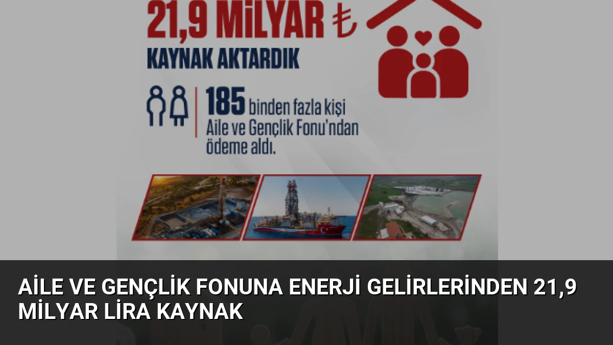 Aile ve Gençlik Fonuna Enerji Gelirlerinden 21,9 Milyar Lira Kaynak