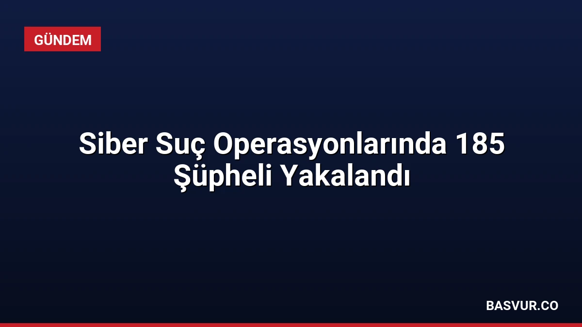 Siber Suç Operasyonlarında 185 Şüpheli Yakalandı