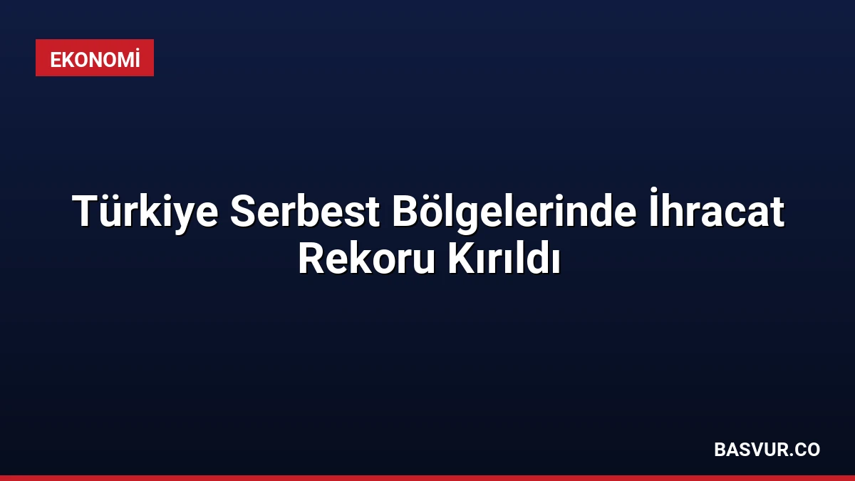 Türkiye Serbest Bölgelerinde İhracat Rekoru Kırıldı
