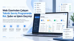 Web Üzerinden Çalışan Teknik Servis Programında Rol, Şube ve İşlem Geçmişi