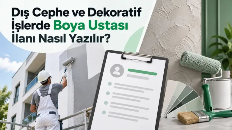 Dış Cephe ve Dekoratif İşlerde Boya Ustası İlanı Nasıl Yazılır?