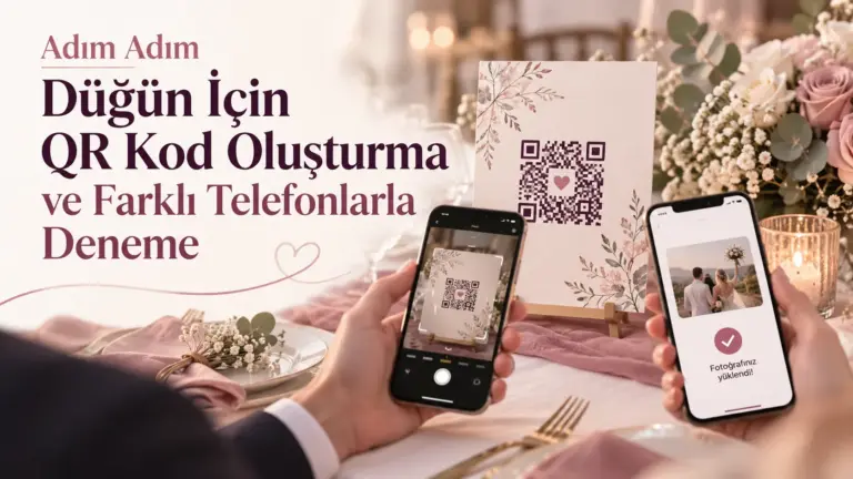 Adım Adım Düğün İçin QR Kod Oluşturma ve Farklı Telefonlarla Deneme