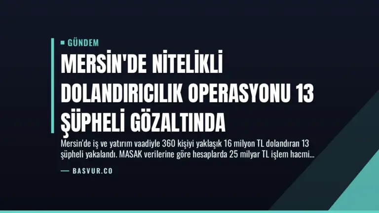Mersin’de Nitelikli Dolandırıcılık Operasyonu 13 Şüpheli Gözaltında