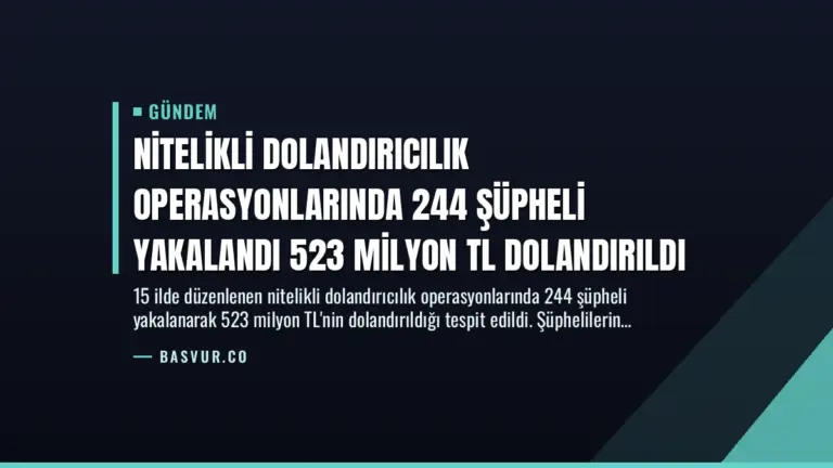 Nitelikli Dolandırıcılık Operasyonlarında 244 Şüpheli Yakalandı 523 Milyon TL Dolandırıldı