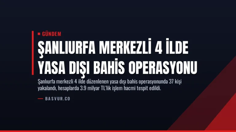 Şanlıurfa Merkezli 4 İlde Yasa Dışı Bahis Operasyonu