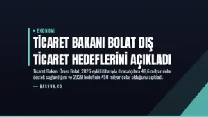 Ticaret Bakanı Bolat Dış Ticaret Hedeflerini Açıkladı