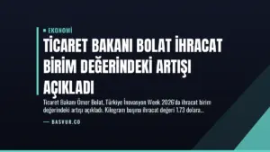 Ticaret Bakanı Bolat İhracat Birim Değerindeki Artışı Açıkladı