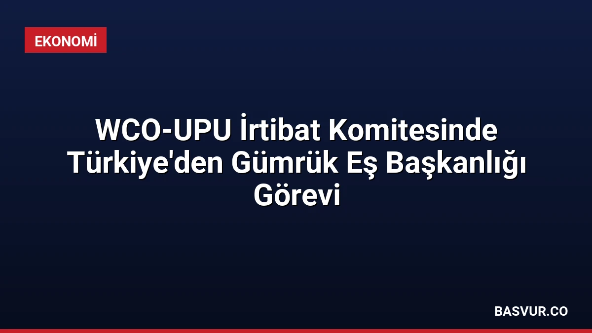 WCO-UPU İrtibat Komitesinde Türkiye’den Gümrük Eş Başkanlığı Görevi